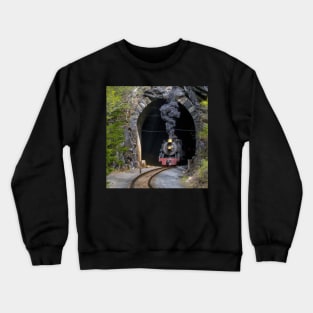 Steam Locomotive leaving a tunnel Crewneck Sweatshirt